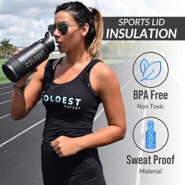 Coldest Sports Water Bottle with Straw Lid Vacuum Insulated Stainless Steel Metal Thermos Bottles Reusable Leak Proof Flask for Sports Gym (40 oz, Forever Pink Glitter)
