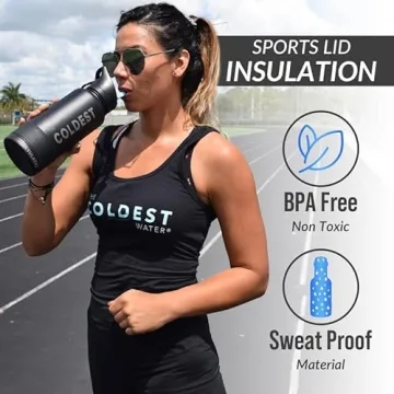 Coldest Sports Water Bottle with Straw Lid Vacuum Insulated Stainless Steel Metal Thermos Bottles Reusable Leak Proof Flask for Sports Gym (40 oz, Forever Pink Glitter)