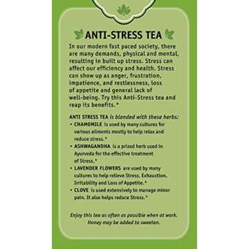 Herbal Cup Ayurveda Tea, Organic Anti-Stress, No Caffeine Herbal Supplement (Anti-Stress, 16 Count (Pack of 1))