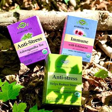 Herbal Cup Ayurveda Tea, Organic Anti-Stress, No Caffeine Herbal Supplement (Anti-Stress, 16 Count (Pack of 1))