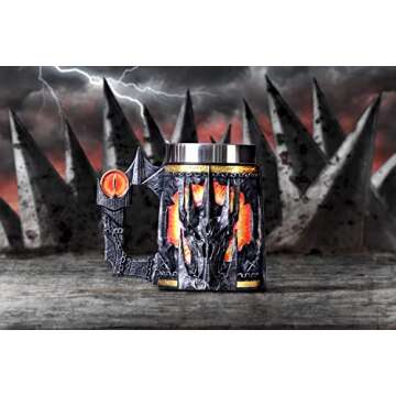 Nemesis Now Lord of the Rings Merchandise Tankard, Hand-Painted Resin Beer Mug with Removable Insert...