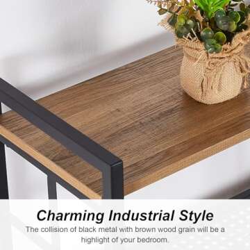 HOMBAZAAR 7 Tier Bookshelf,84 inch Tall Industrial Bookcase with Metal Frame and Open Shelves,Rustic Heavy Duty 7 Shelf Bookcase, Office Book Shelves for Living Room and Bedroom,Brown