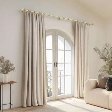 Zeerobee Curtain Rods for Windows 32 to 144, 1 Inch Heavy Duty Drapery Rods with Adjustable Length, ...