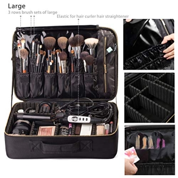 ROWNYEON Portable Makeup Bag with Adjustable Dividers