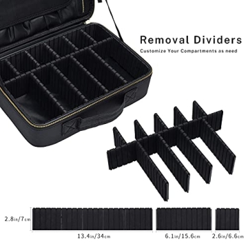 ROWNYEON Portable Makeup Bag with Adjustable Dividers