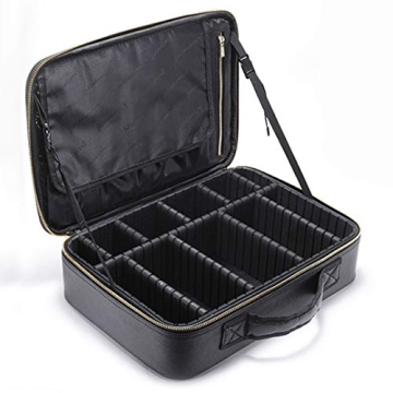 ROWNYEON Portable Makeup Bag with Adjustable Dividers
