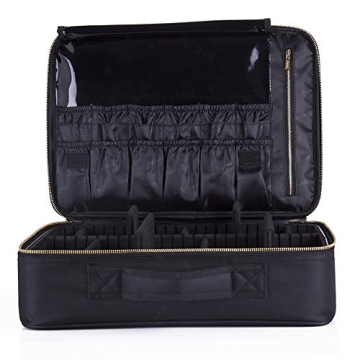 ROWNYEON Portable Makeup Bag with Adjustable Dividers