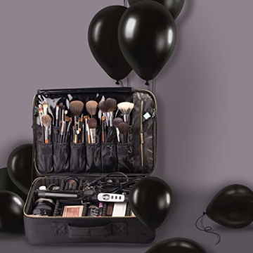 ROWNYEON Portable Makeup Bag with Adjustable Dividers