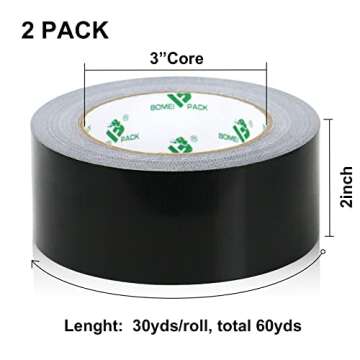 2 Pack Duct Tape Heavy Duty,9 Mil Thickness,2 Inches x 30 Yards,Strong Industrial Strength,Flexible,...