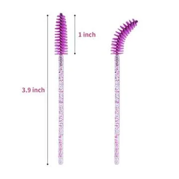tifanso 200PCS Spoolie Eyelash Brush - Disposable Mascara Brush Wand for Lashes, Eyebrow Eyelash Extension Supplies (Purple)