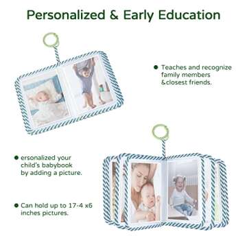 Boczif Baby Photo Album, Baby Memory Book Holds 4X6" Pictures, Soft Photo Cloth Book with Milestone ...
