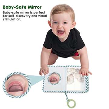 Boczif Baby Photo Album, Baby Memory Book Holds 4X6" Pictures, Soft Photo Cloth Book with Milestone Cards, Gift Set for Newborn Toddler & Kids（Blue）