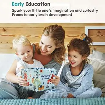 Boczif Baby Photo Album, Baby Memory Book Holds 4X6" Pictures, Soft Photo Cloth Book with Milestone Cards, Gift Set for Newborn Toddler & Kids（Blue）