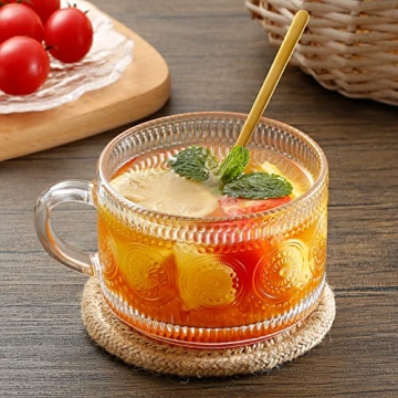 Shop KICKMOVE Vintage Glass Coffee Mugs with Spoons