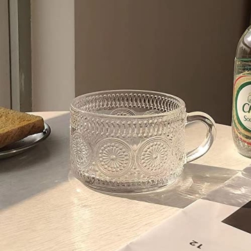 Shop KICKMOVE Vintage Glass Coffee Mugs with Spoons