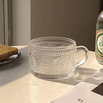 Shop KICKMOVE Vintage Glass Coffee Mugs with Spoons