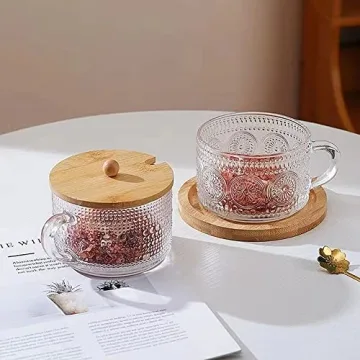 Shop KICKMOVE Vintage Glass Coffee Mugs with Spoons