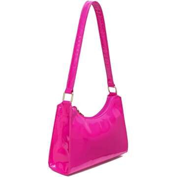 YIKOEE Y2K Small Shoulder Bag for Women Mini Purse (Hot Pink)