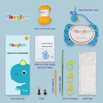PLOXGLEM Beginner Crochet Kit: DIY Dinosaur Project