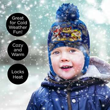 Nickelodeon Boys Winter Hat Set, Paw Patrol's Marshall, Chase and Rubble Toddler Beanie and Mittens ...