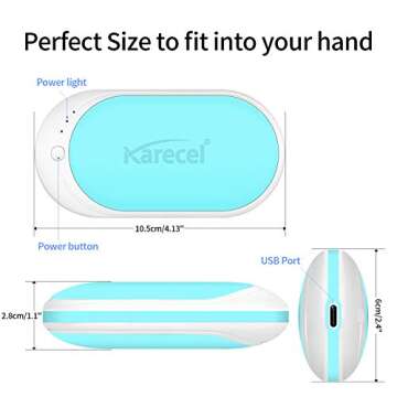 Karecel Hand Warmers Rechargeable, USB Hand Warmer Reusable 5200mAh Powerbank Portable Heater Batter...