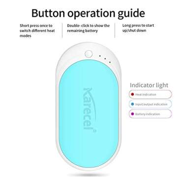 Karecel Hand Warmers Rechargeable, USB Hand Warmer Reusable 5200mAh Powerbank Portable Heater Battery Hot Pocket Warmer Electric Handwarmers, Great Gifts for Men and Women in Cold Wether Winter