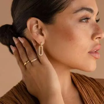 MUMREUES Gold Hoop Earrings for Women - Dainty Gift Idea