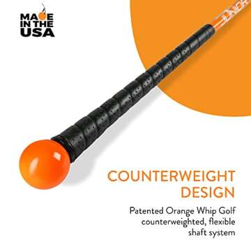 Orange Whip Junior Golf Swing Trainer Aid for Improved Rhythm, Flexibility, Balance, Tempo, Swing Pl...