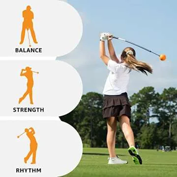 Orange Whip Junior Golf Swing Trainer Aid for Improved Rhythm, Flexibility, Balance, Tempo, Swing Plane, and Strength, Patented and Made in USA, 38"