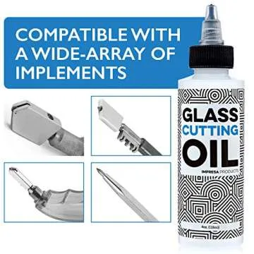 Impresa Custom-Formulated Glass Cutting Oil with Precision Application Top - 4 oz - Great for Stained Glass, Bottles, Tiles, and Mirrors