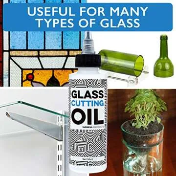 Impresa Custom-Formulated Glass Cutting Oil with Precision Application Top - 4 oz - Great for Stained Glass, Bottles, Tiles, and Mirrors