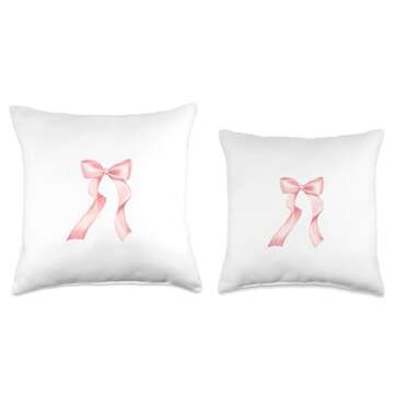pink bow baby Throw Pillow