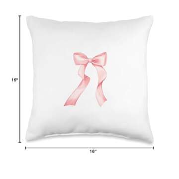 pink bow baby Throw Pillow