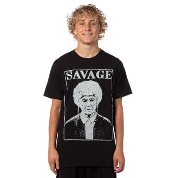 The Golden Girls Sophia is Savage Distressed Graphic Men's Black T-Shirt (Medium)