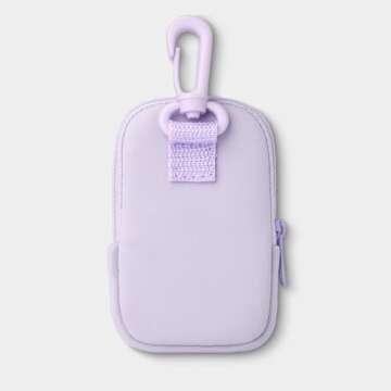 Touchland Touchette Zippered Pouch, Attachable Fashion Accessory with Snap Hook Hand Sanitizers 1FL. OZ., Lilac