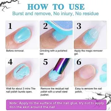 Nail Polish Remover, (3PCS) Gel Nail Polish Remover, Professional Removes Soak-Off Gel Nail Polish and UV Art Nail Lacquer, Don't Hurt Your Nails - 15Ml