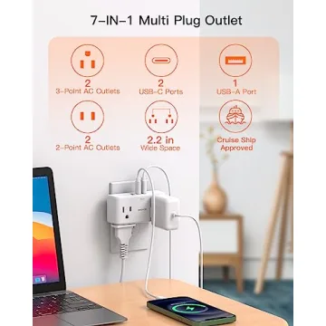BESHON Multi Plug Outlet Splitter with USB Charger
