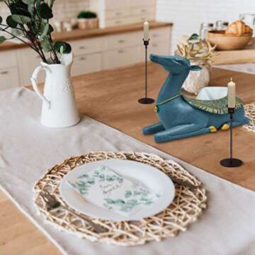 Black Candlestick Holders for Taper Candle, Set of 3, Candle Holder Set for Living Room/Dinning Room Table Decoration, Wedding Centerpiece, Party, Halloween, Christmas