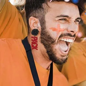 Pom Pom Earrings Football Game Day Beaded Earrings Cheerleading Earrings Cheer Earrings Cheerleader Earrings Custom Name Team Earrings