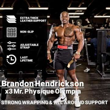 Schiek 1000LLS Leather Weight Lifting Straps - Durable