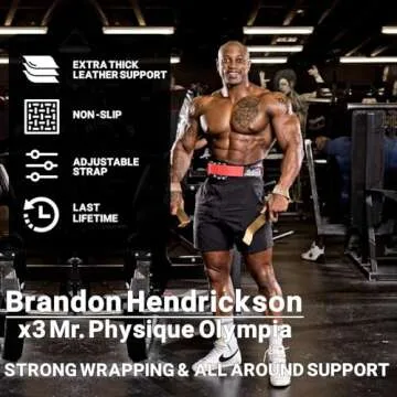 Schiek 1000LLS Leather Weight Lifting Straps - Durable