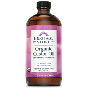 Organic Castor Oil for Skin & Hair Care, 16oz