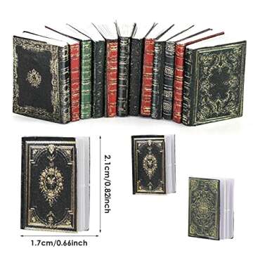 Molain Miniatures Dollhouse Books, 1:12 Scale Mini Books, Model Decoration for Dollhouse Accessories Boys and Girls Play Entertainment Supplies (12 Pcs)
