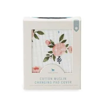Little Unicorn Premium Changing Pad Cover | Extra Soft & Breathable Muslin Fabric (Watercolor Roses)