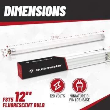 BULBMASTER F8T5 CW Fluorescent Bulbs Pack of 6 12 Inch 8W