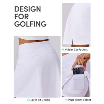 PINSPARK Women's High Waist Athletic Skort with Pockets