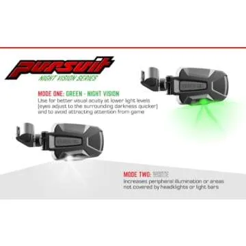 Seizmik Pursuit Night Vision Series Side View UTV Mirror | Set of 2 | Shatter Resistant | Dual Color Illumination | Compatible with 2 inch Round Tube ROPS