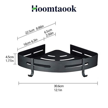 Hoomtaook Corner Shower Shelf - No Drilling, 2-Tier Organizer