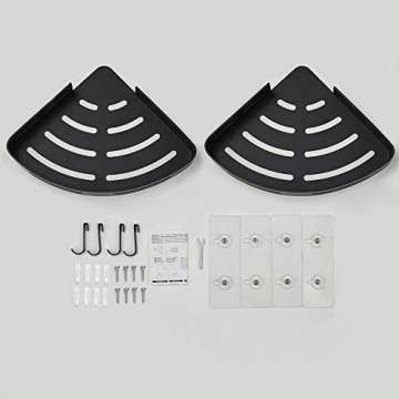 Hoomtaook Corner Shower Shelf - No Drilling, 2-Tier Organizer