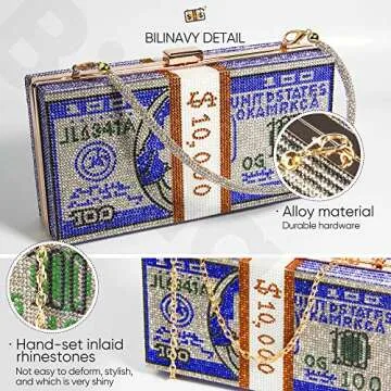 Stylish Rhinestone Money Clutch Purse for Women